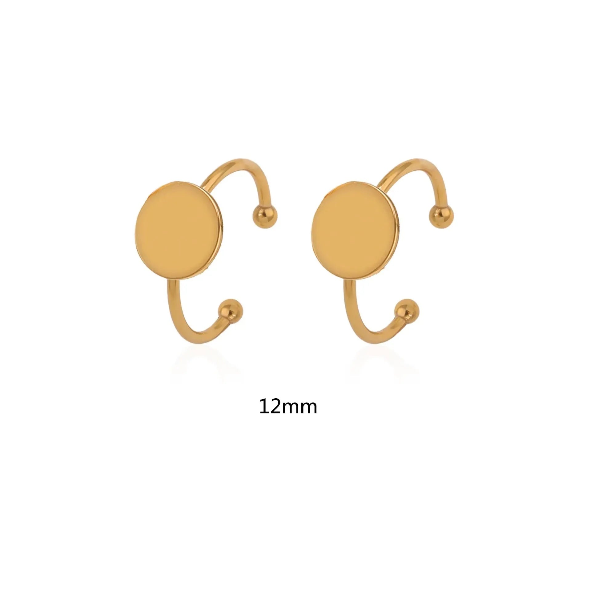 Gold stainless steel ring setting with totem pattern in multiple shapes for DIY jewellery