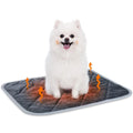 Grey cloth pet cushion showing multi-layer construction and four available size options