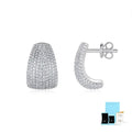 Sterling silver geometric ear studs with moissanite stones in d-e colour grade