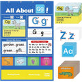 Creative Letters Learning Sleeve Table Chart with dry-erase marker, letter cards, and picture cards on a 60cm x 40cm wipe-clean surface.