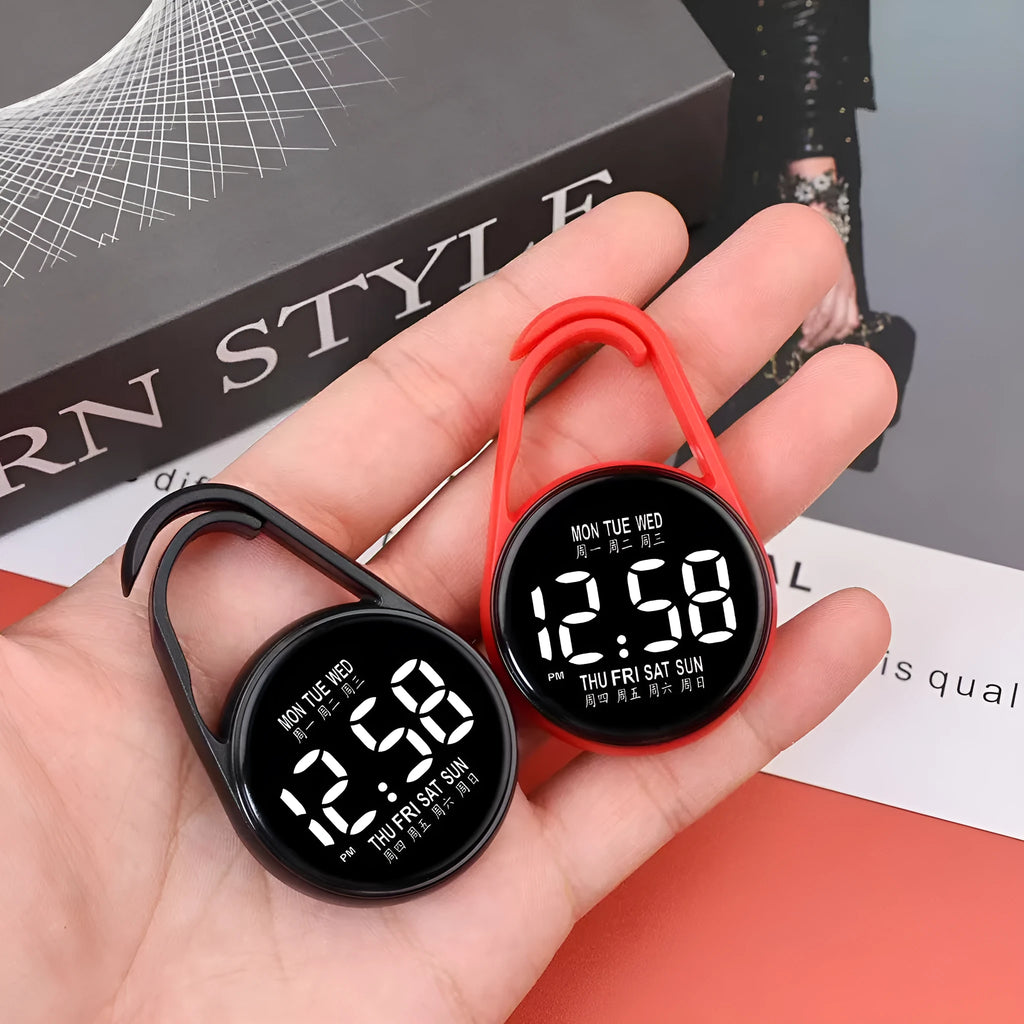 Digital LED electronic watch with plastic strap showing week display, available in multiple colours