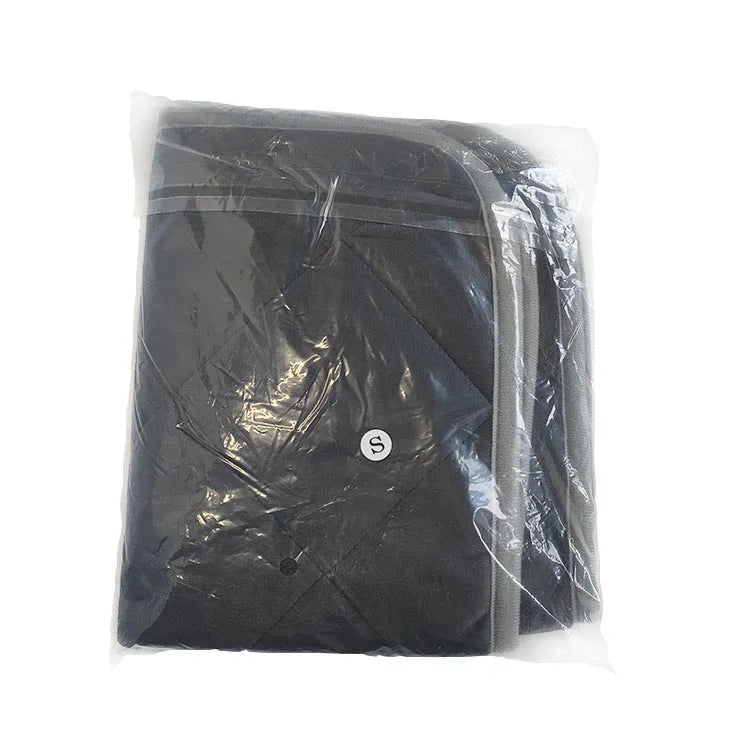 Grey cloth pet cushion showing multi-layer construction and four available size options