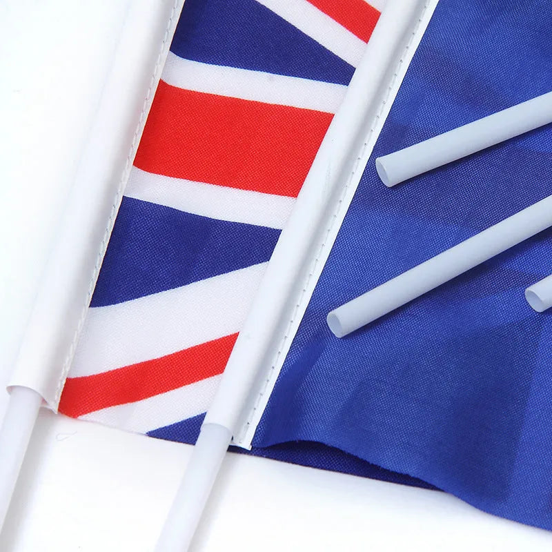 UK Hand Signal Flag No 8 in polyester, 14x21cm, with 30cm plastic flagpole for outdoor use