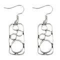 Geometric round earrings in antique silver finish made from zinc alloy for men and women