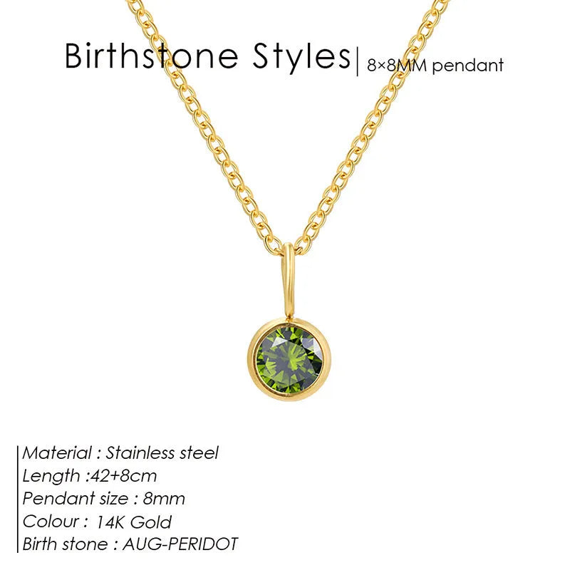 Entry Lux Colorful Rhinestone Pendant stainless steel U-shaped necklace with golden finish and July rose red rhinestone