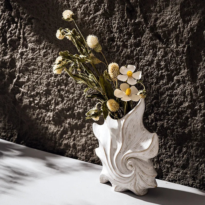 Hexagon-shaped French art ceramic vase with coloured glaze finish in retro design