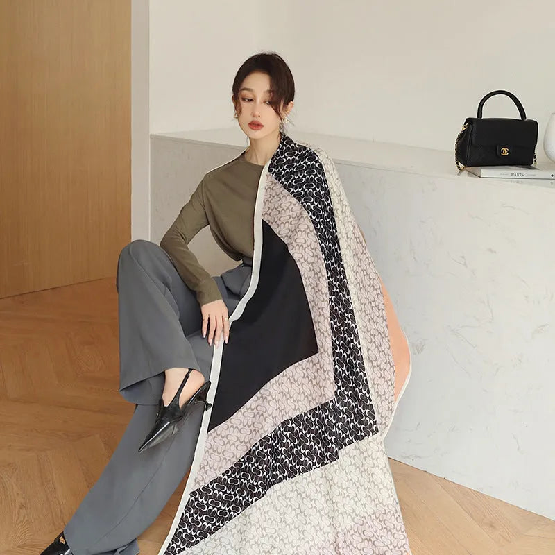 Polyester decorative scarf measuring 180cm by 90cm in one of three autumn print styles