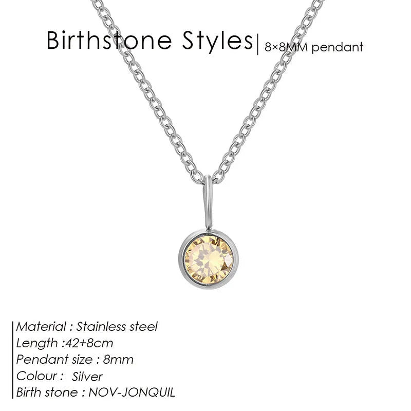 Entry Lux Colorful Rhinestone Pendant stainless steel U-shaped necklace with golden finish and July rose red rhinestone