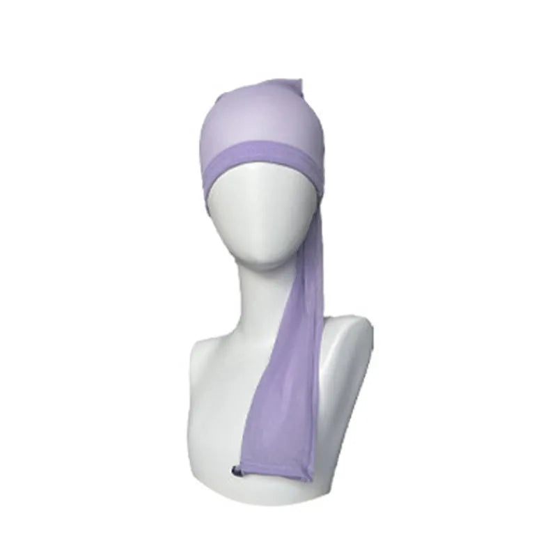 High elasticity spandex wig mesh cap in breathable mesh design on a white background