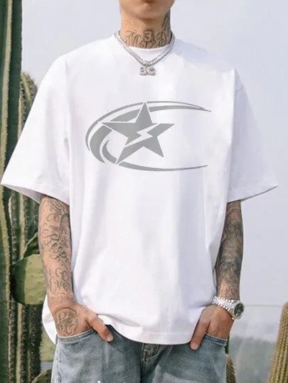 Men's pure cotton short sleeve t-shirt in Japanese retro style solid colour design