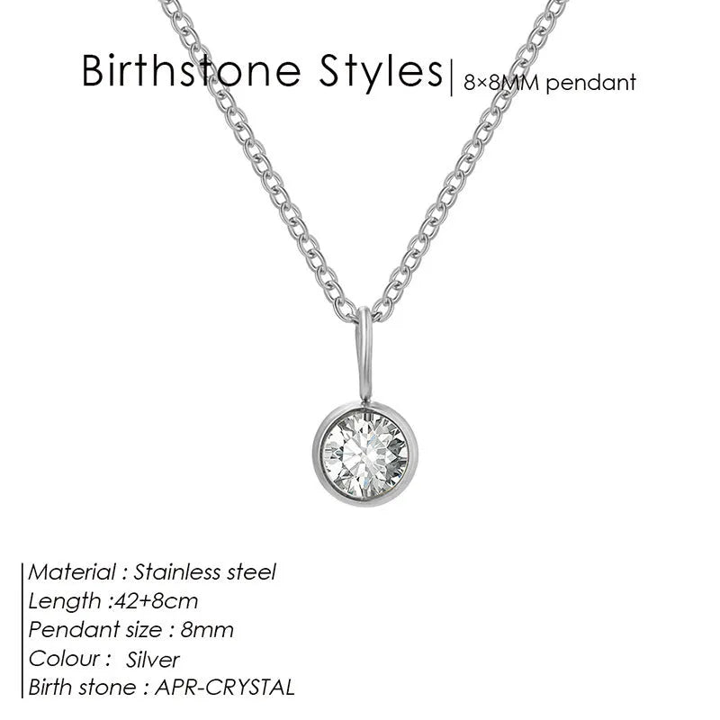Entry Lux Colorful Rhinestone Pendant stainless steel U-shaped necklace with golden finish and July rose red rhinestone