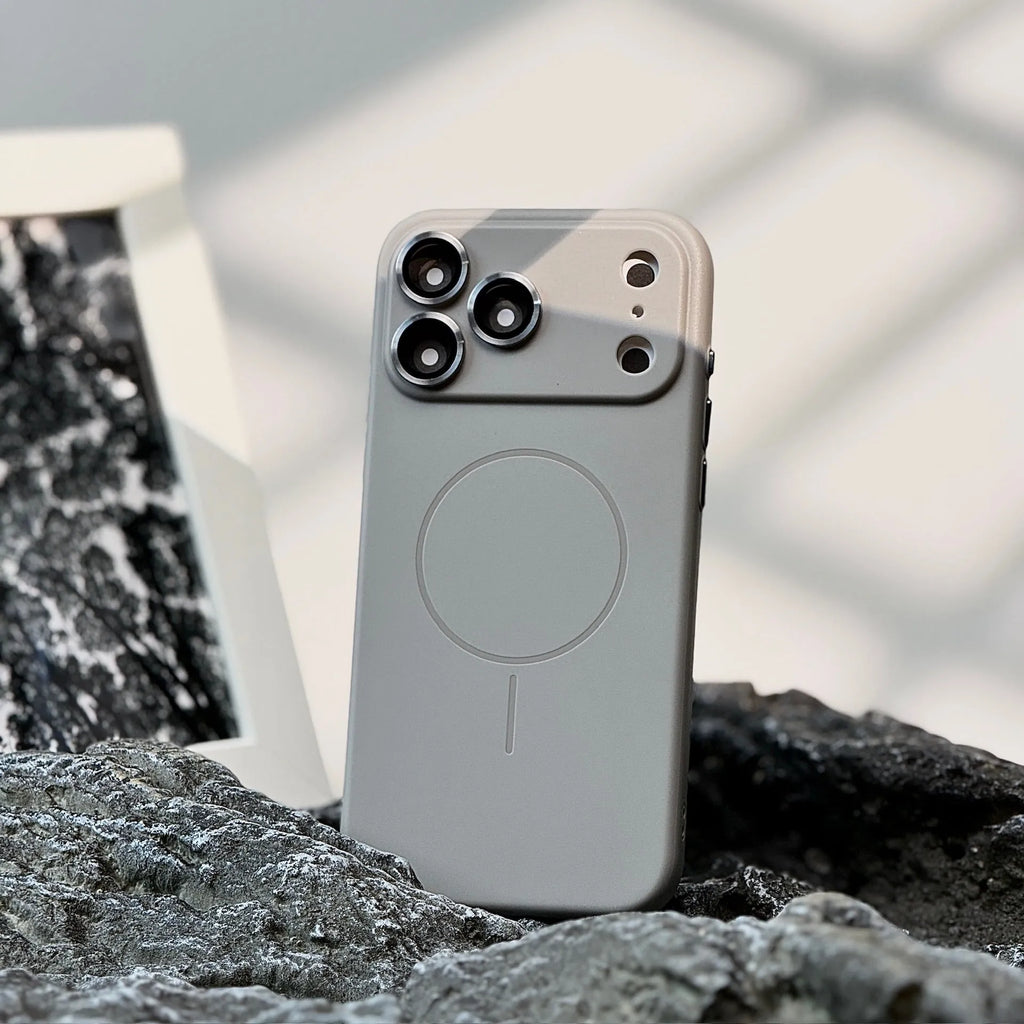 Frosted magnetic suction phone case with lens protector for iPhone 17 series