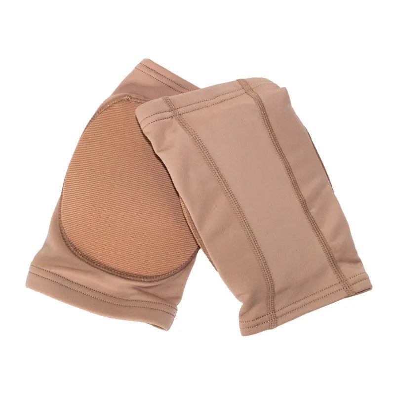 Ballet dance knee pads for yoga exercise in skin colour and black with five size options from XS to XL