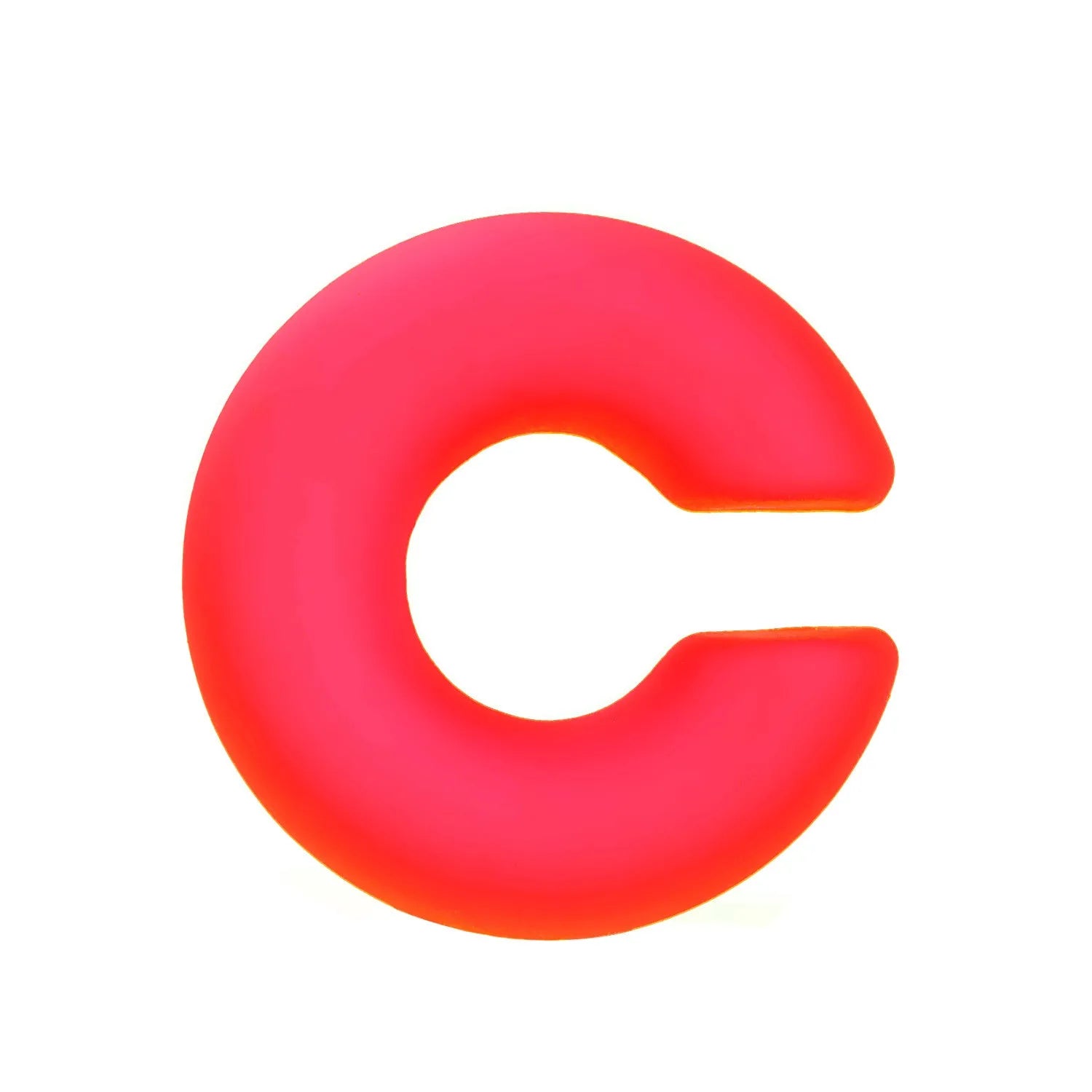 Round C-shaped clip-on earring with a matte coarse surface in a selection of candy colours.