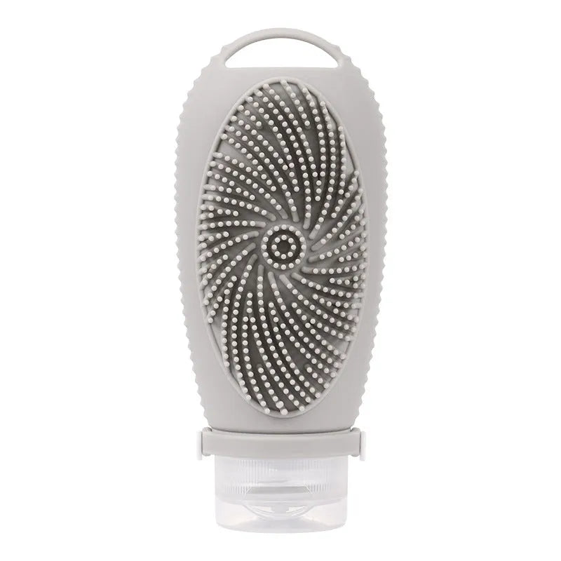 Silicone bath brush storage bottle in eight colour options with 100ml capacity