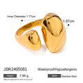 Geometric open ring for women in electroplated stainless steel with European exaggerated style
