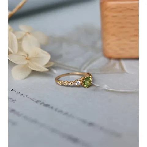 Copper ring with a geometric quadrilateral cut, Japanese-style retro design.