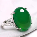 Adjustable natural sapphire alloy ring in ethnic geometric style with adjustable opening