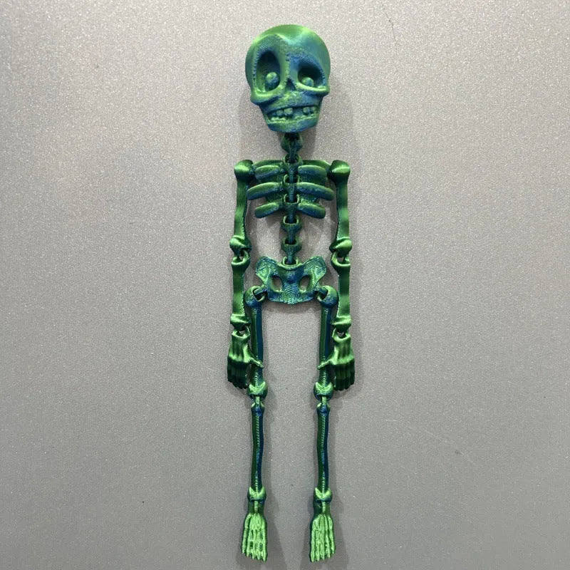 3D printed white skull refrigerator magnet with detailed model, 18cm high Halloween decoration