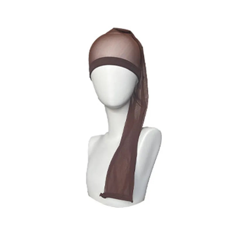 High elasticity spandex wig mesh cap in breathable mesh design on a white background