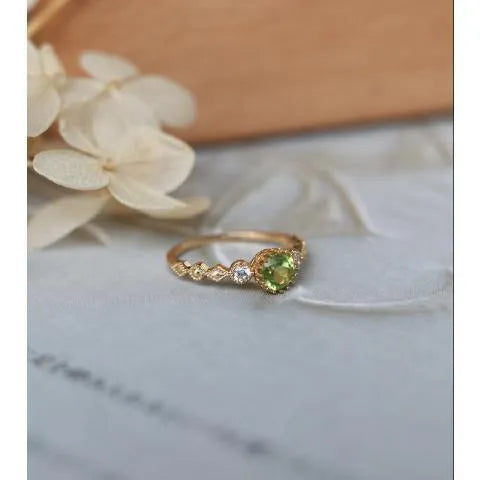 Copper ring with a geometric quadrilateral cut, Japanese-style retro design.