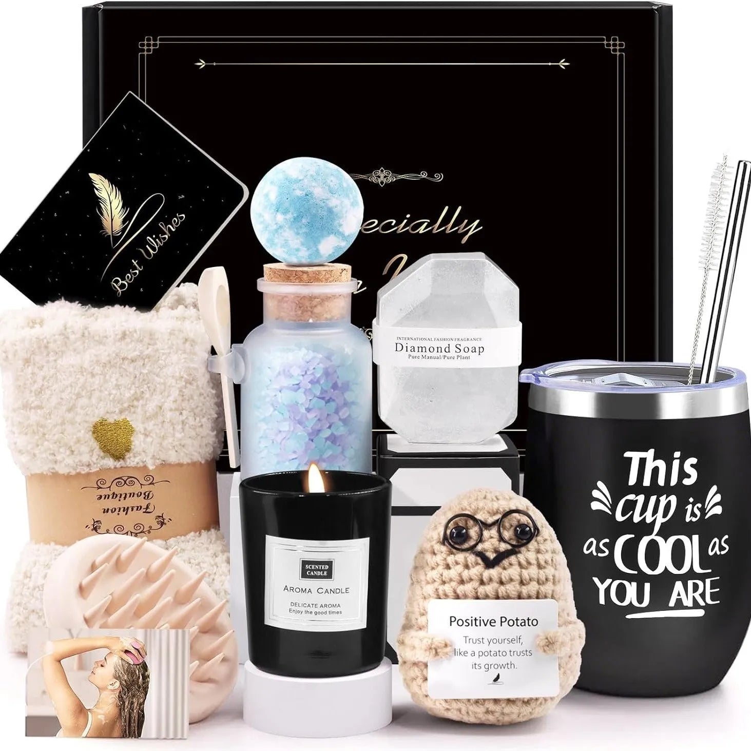 Soy wax aromatherapy candle gift set in a modern gift box with a choice of colour suits.