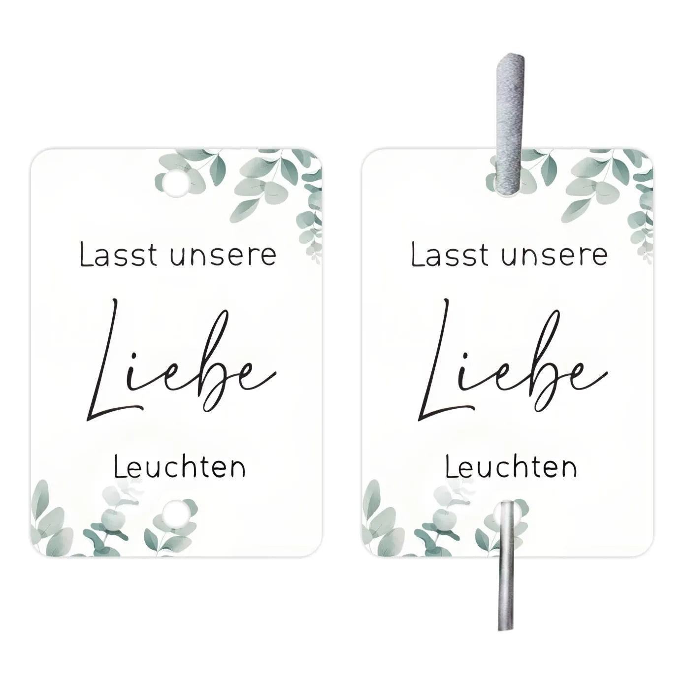 White card decorative labels in G45 style, 50 sheet set for event personalisation