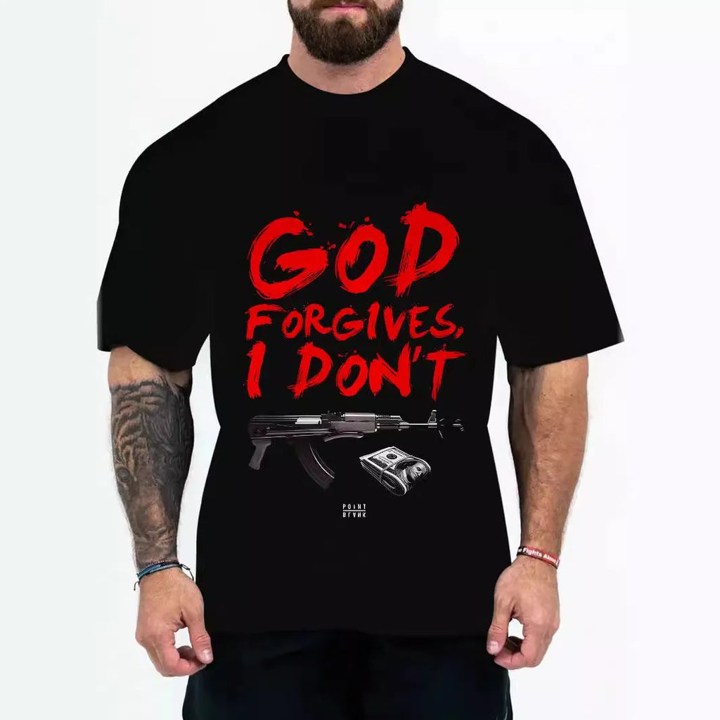 Men's loose fit graphic t-shirt in coloured letters or eagle head design on grey background