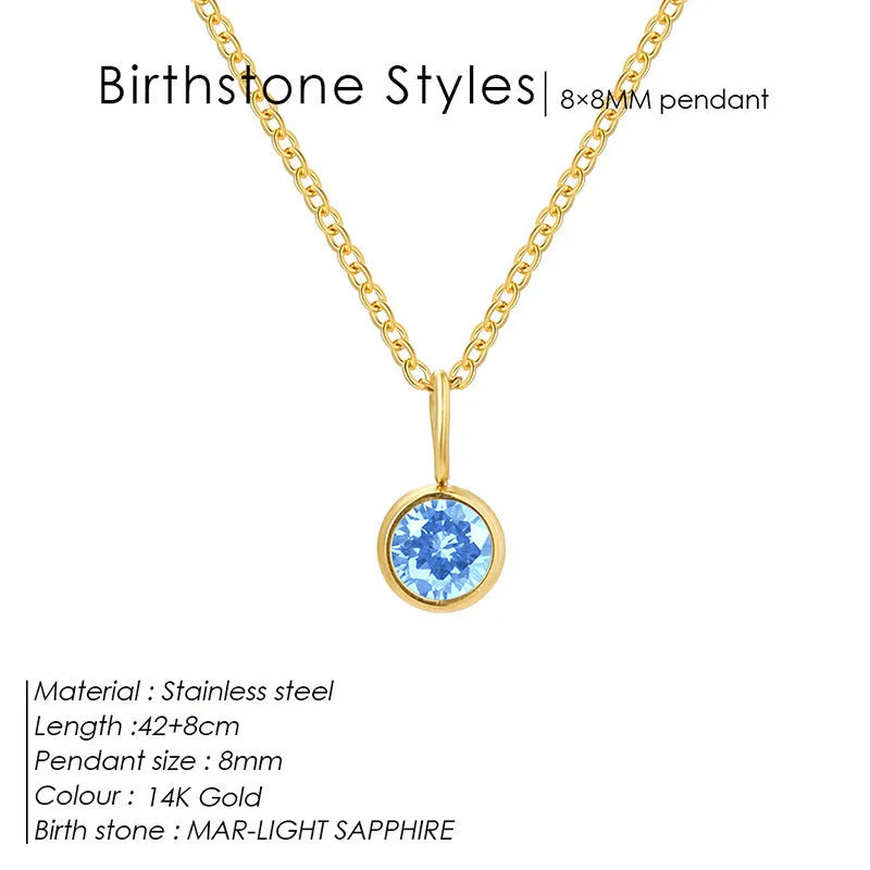 Entry Lux Colorful Rhinestone Pendant stainless steel U-shaped necklace with golden finish and July rose red rhinestone