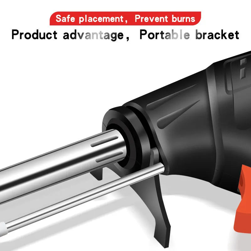 Black soldering gun set with LED light function in H5 configuration for electronics repair