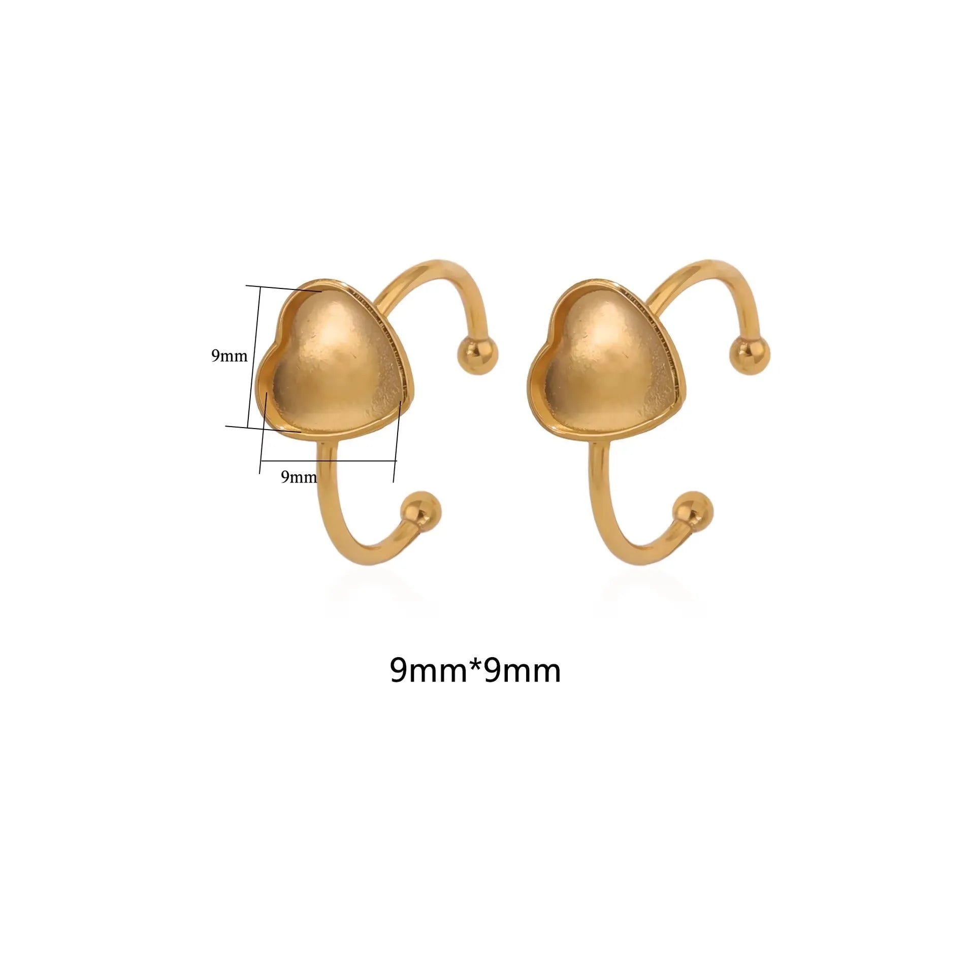 Gold stainless steel ring setting with totem pattern in multiple shapes for DIY jewellery