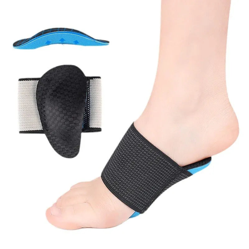 Blue elastic bandage foot pad arch support insoles for flat feet in adult and children sizes