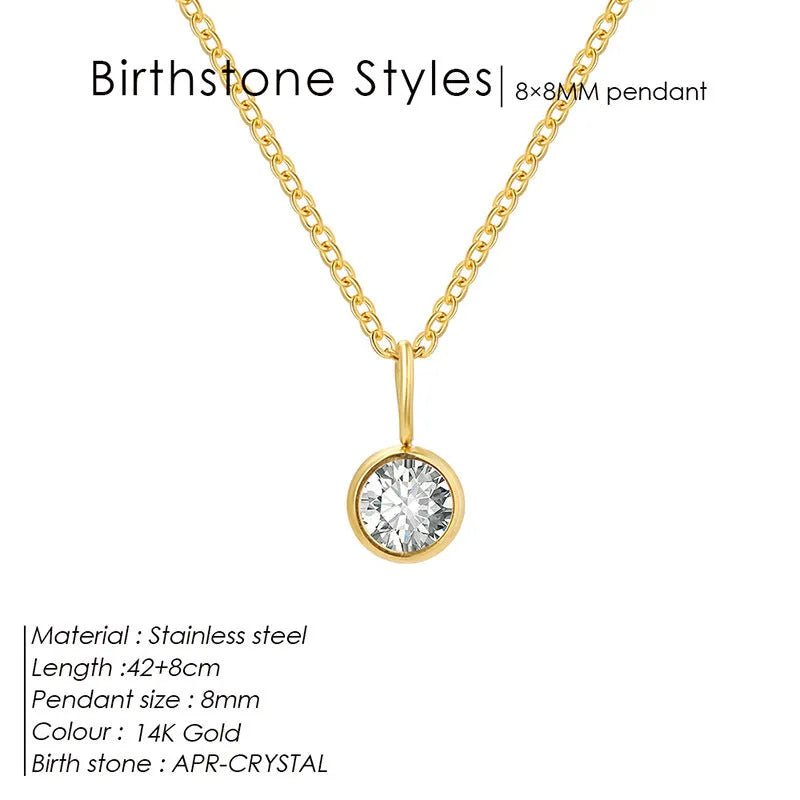 Entry Lux Colorful Rhinestone Pendant stainless steel U-shaped necklace with golden finish and July rose red rhinestone