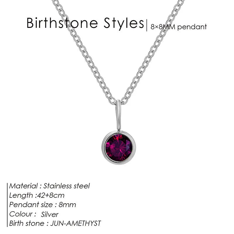 Entry Lux Colorful Rhinestone Pendant stainless steel U-shaped necklace with golden finish and July rose red rhinestone