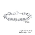 Handmade thick stainless steel geometric chain bracelet in steel colour for men's hip hop fashion