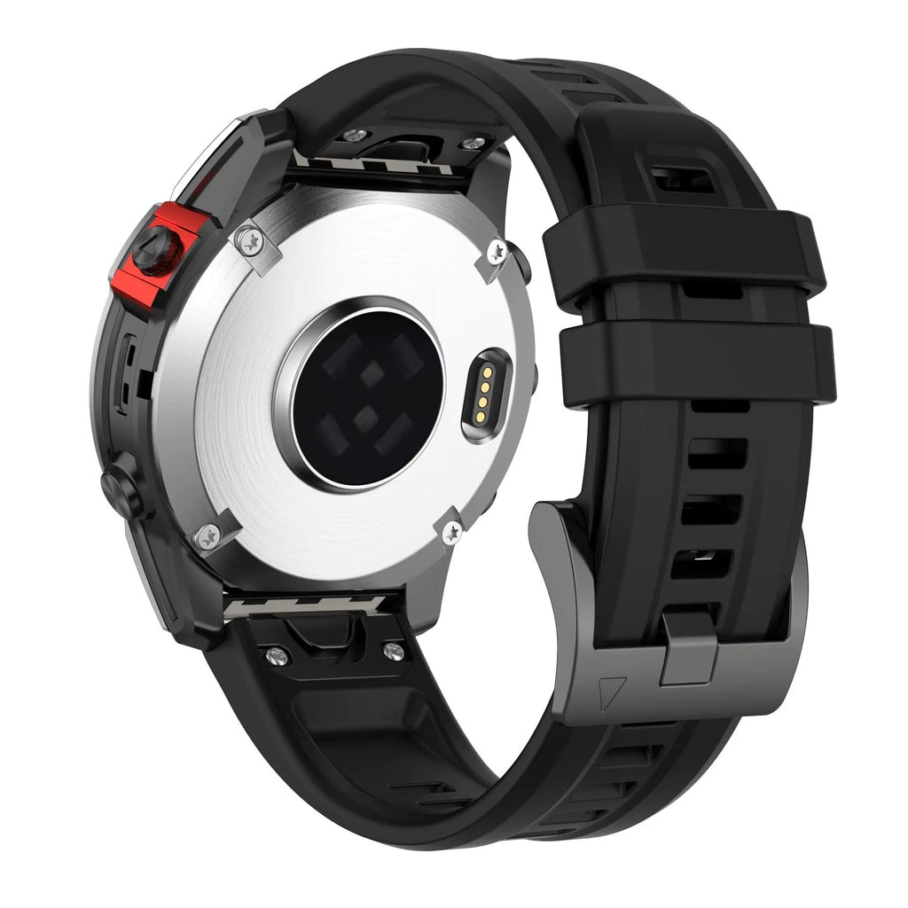 Jiaming Fenix7 quick release silicone sports watchband in multiple colours showing 20mm 22mm 26mm sizes