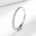 Simple women's light luxury diamond tail ring in white gold colour, electroplated copper, open mouth geometric shape