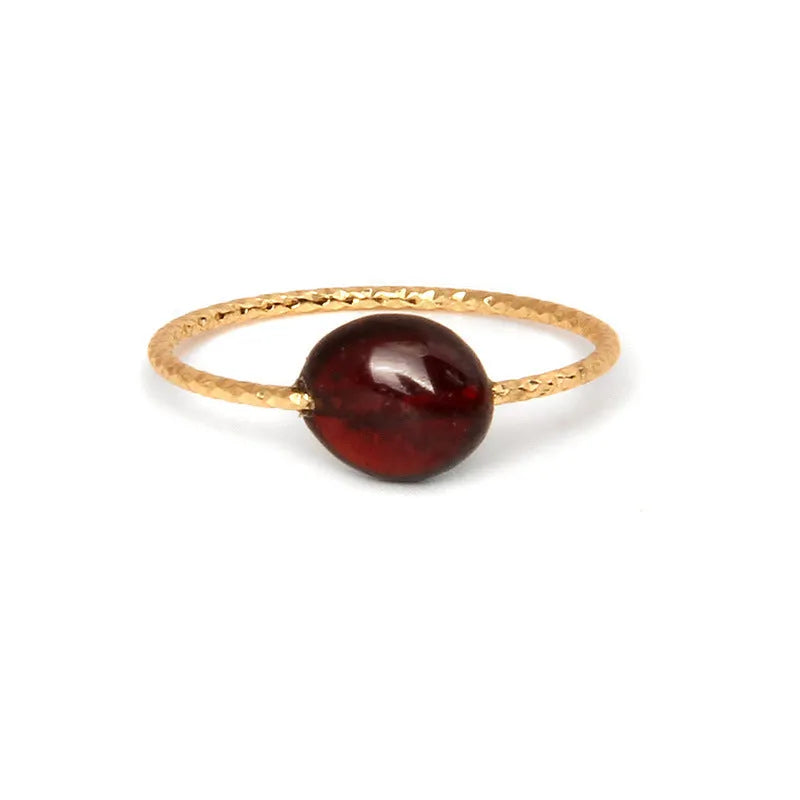 Original geometric design women's ring with a coloured agate stone centrepiece.