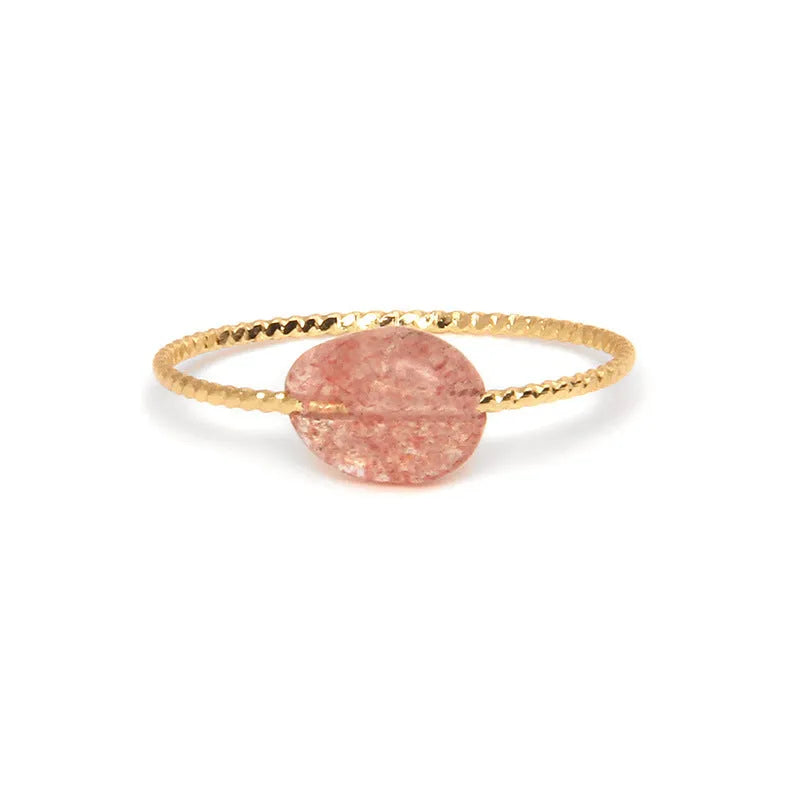 Original geometric design women's ring with a coloured agate stone centrepiece.