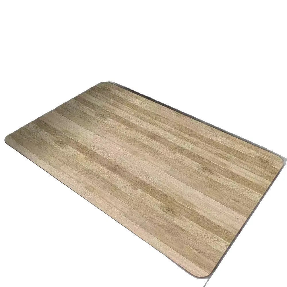 Square American wood grain pattern diatom mud bathroom floor mat on tiles.