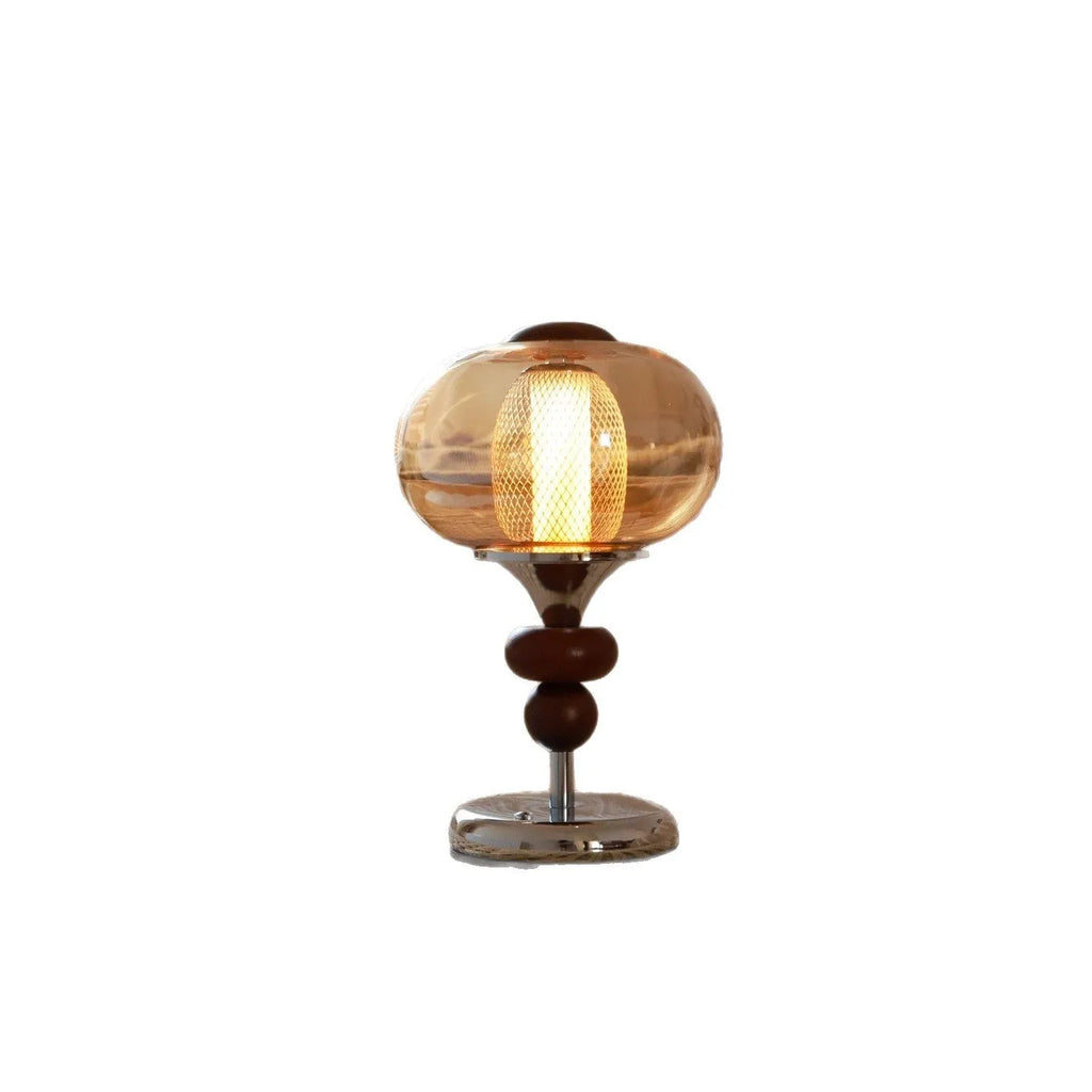 Solid wood retro palace table lamp with touch dimming and colour changing functions
