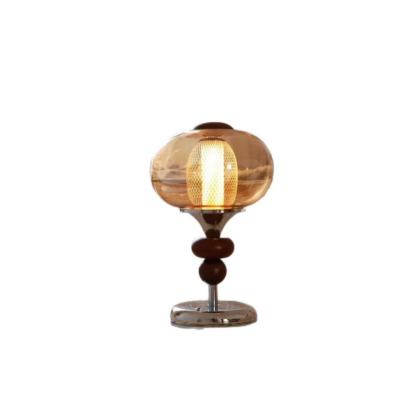 Solid wood retro palace table lamp with touch dimming and colour changing functions
