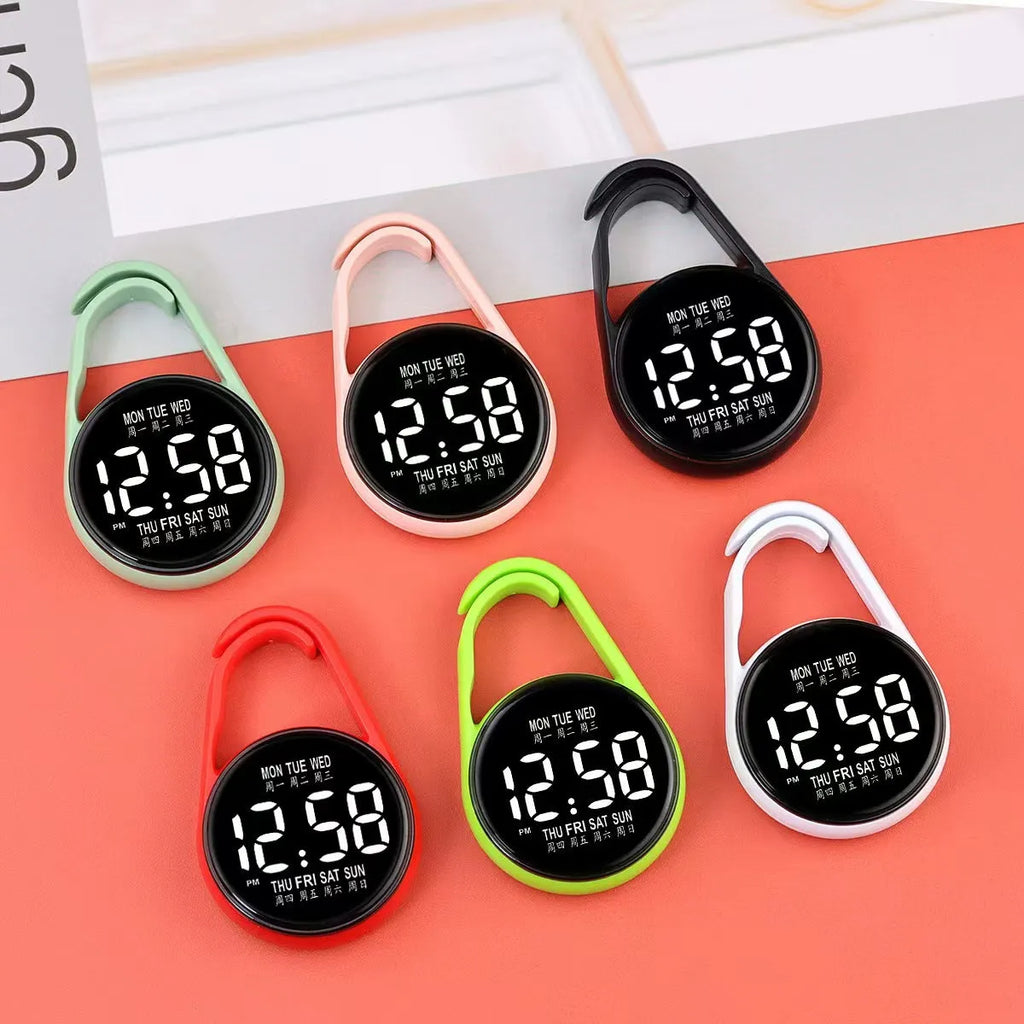 Digital LED electronic watch with plastic strap showing week display, available in multiple colours