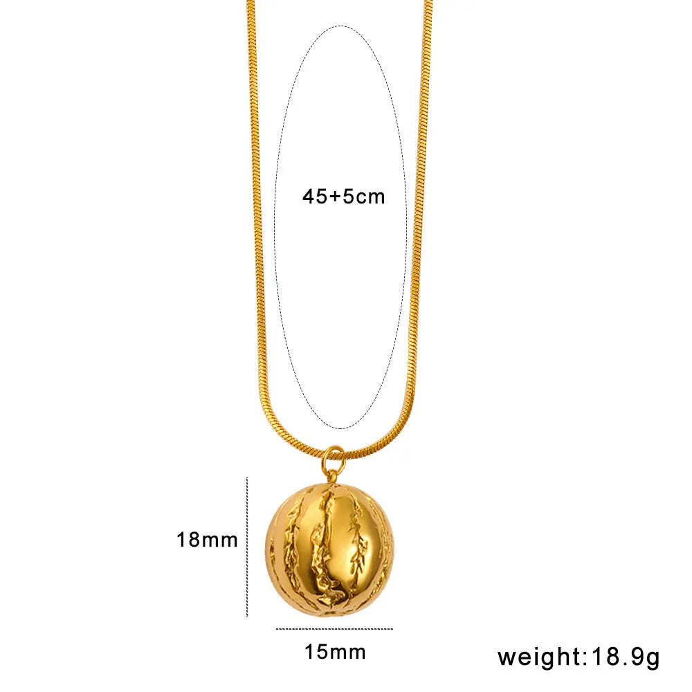 Stainless steel fruit necklace pendant with apple design on regular chain