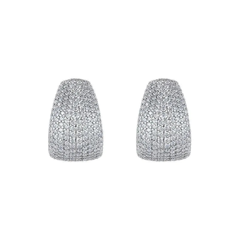 Geometric S925 sterling silver commuter ear studs with hypoallergenic properties