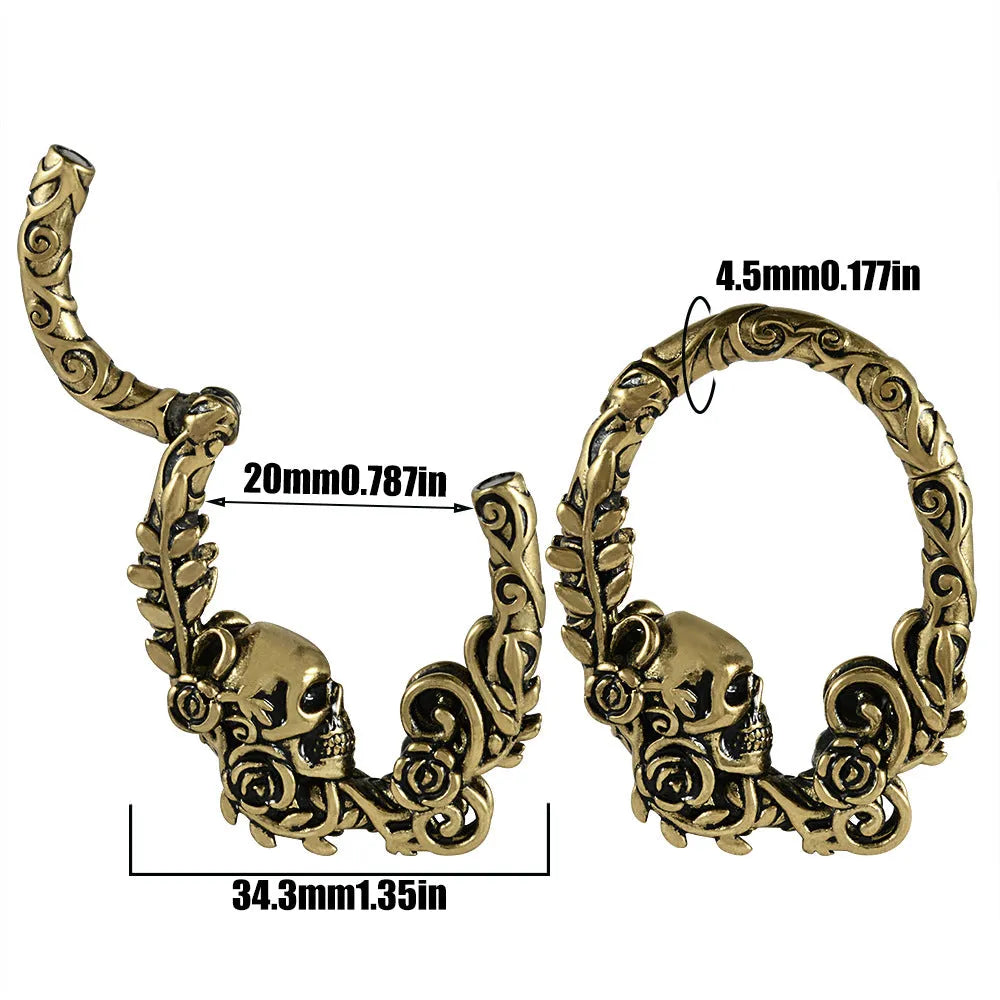 Stainless steel fashion earrings with totem pattern design in electroplated finish showing colour variation options