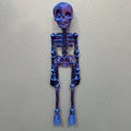 Tall 3D printed white skull refrigerator magnet with modern art styling