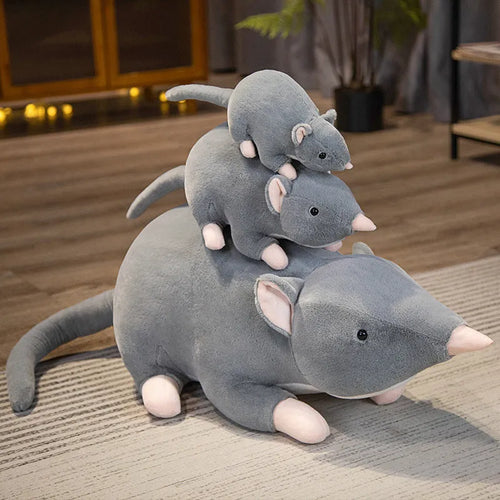 Cartoon mouse plush doll toy in three height variations: 32cm, 50cm and 100cm
