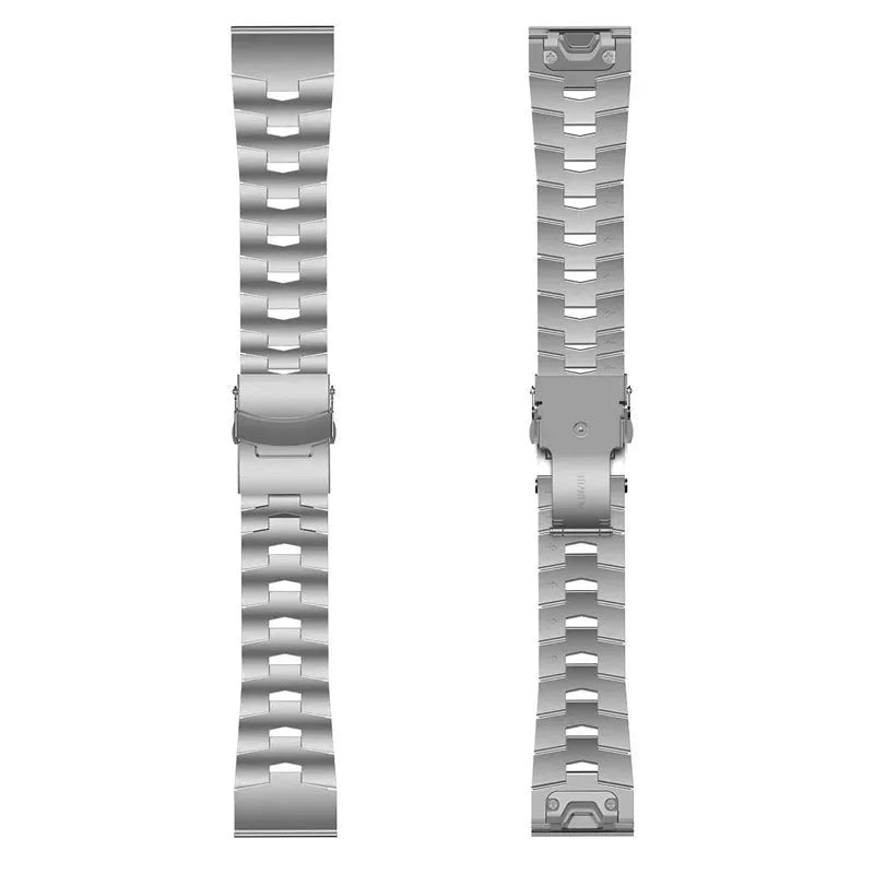 Silver, black, and titanium colour replacement watch straps for Garmin Fenix and Jiaming smartwatches