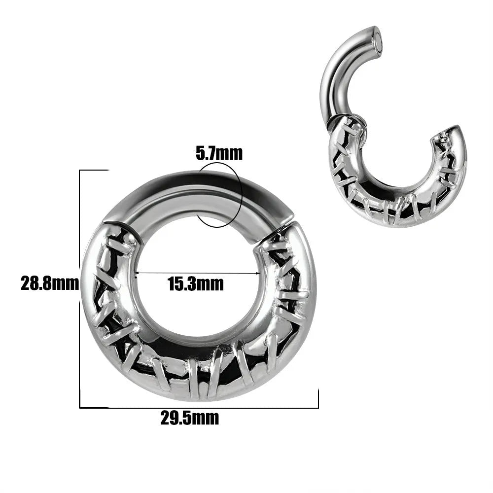 Stainless steel fashion earrings with totem pattern design in electroplated finish showing colour variation options